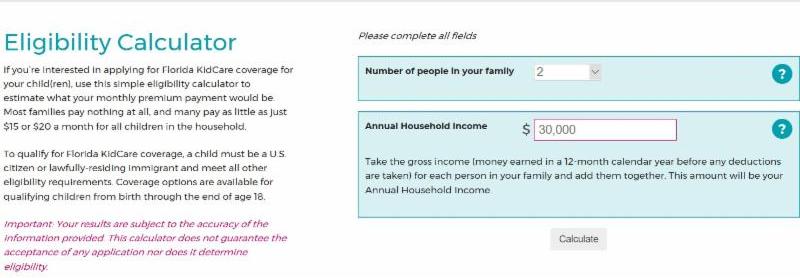 Eligibility calculator